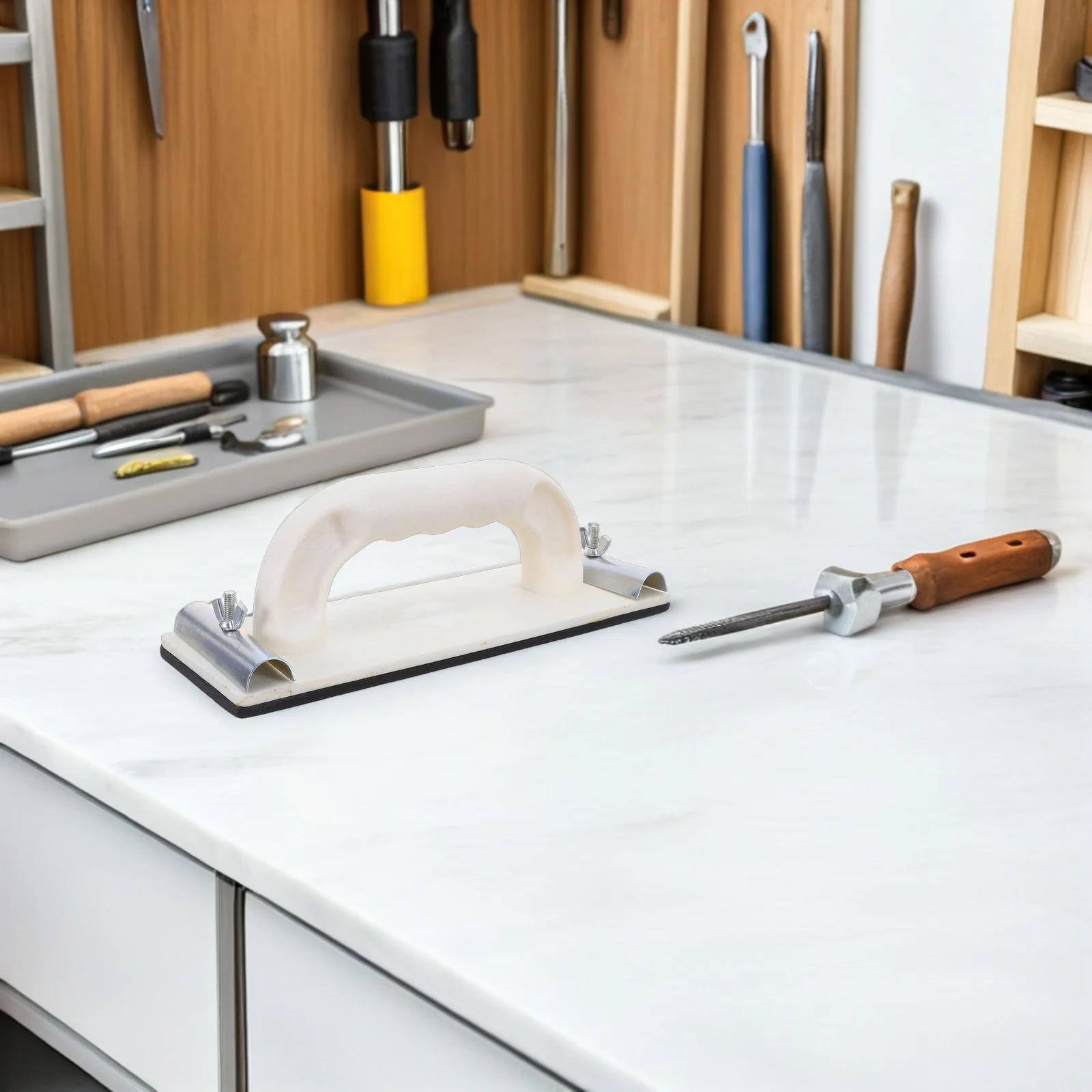 صنفرة يدوية.04 × 3.14 بوصة: ماكينة صنفرة مريحة للحوائط الجافة للخشب والجدار معجون التشطيب ورق الصنفرة اليدوي الاحترافي