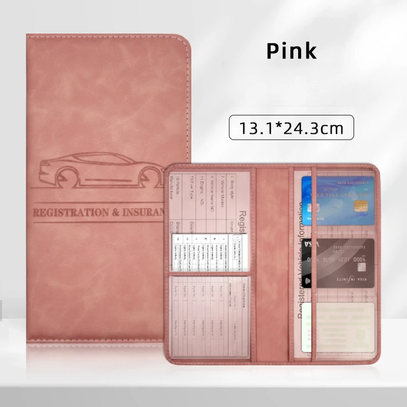 1pcs Solid Car Document Holder Driver License Wallet Pink Black Christmas Gift