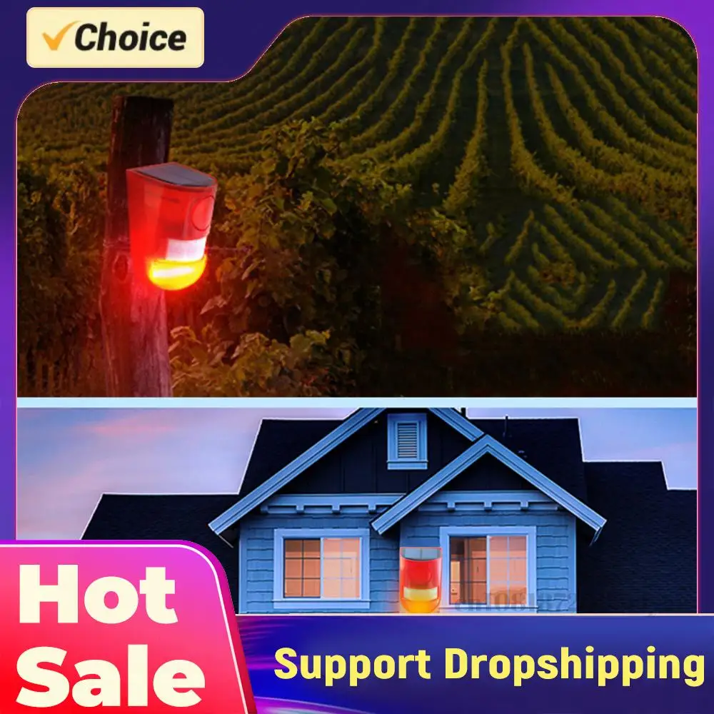 

Солнечная стробоскопическая сигнализация с дистанционным управлением, инфракрасный датчик движения, многофункциональная портативная сигнализация для виллы, фермы, двора, сада