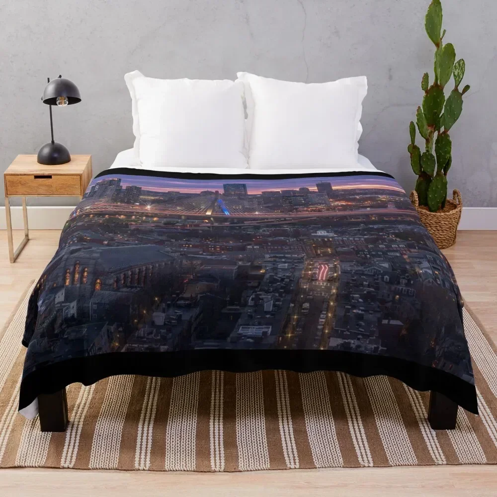 

Charlestown sunset, Boston Throw Blanket Air Conditioner Soft Blanket for Office Home