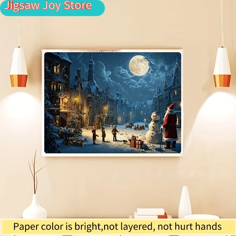 Pudełko zawierające 1000 mini układówek papierowych dla dorosłych o tematyce 'Ciche ulice na świąteczną noc', odpowiednie do gier imprezowych i Ac...