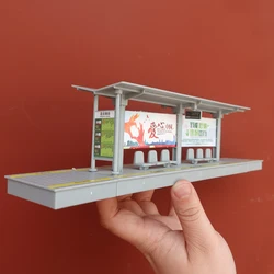 Modèle de station de bus pour enfants, voiture de sport, simulation de bus, gare à grande vitesse, plate-forme, assemblage de bricolage, jouets, échelle 1/64