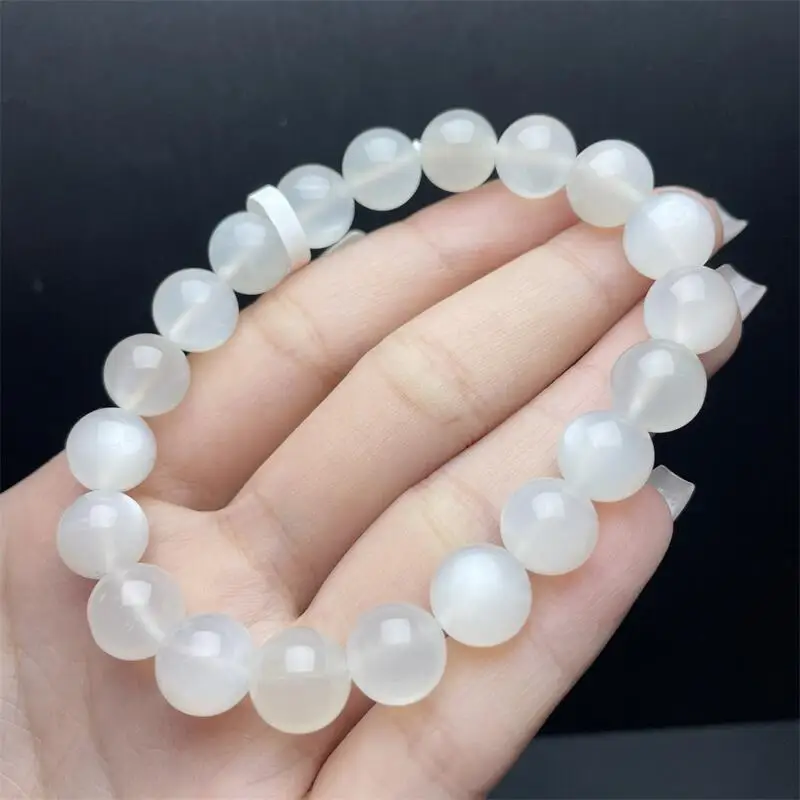 

10 мм натуральный белый лунный камень браслет из бисера модные классические женские ювелирные аксессуары изысканный подарок 1 шт.