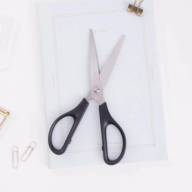 Deli Stationery Scissors for Office Home Use Portable and Safe Multifunctional Student DIY Tools