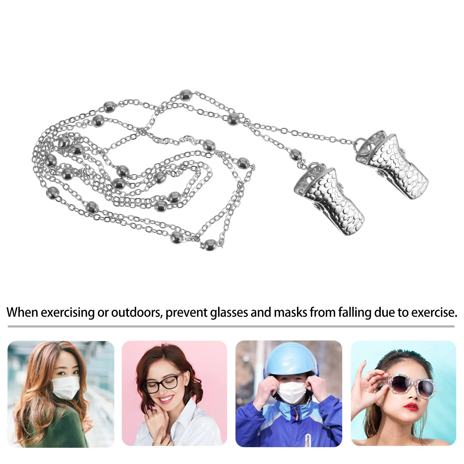 1 قطعة قناع سلسلة النظارات سلسلة معلقة دائم حبل ثابت مكافحة خسر قناع الوجه الحبل لاستخدام مأدبة الرياضة في الهواء الطلق