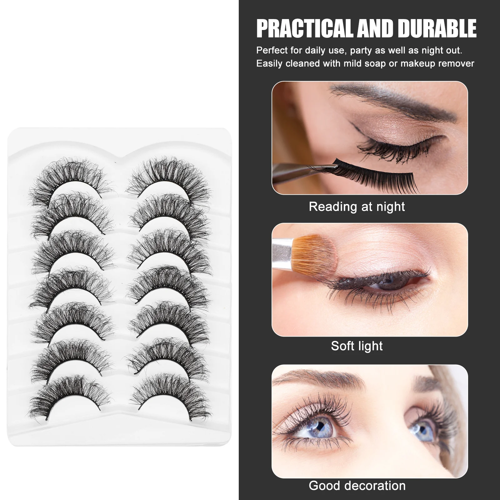 Cílios postiços 3D cílios postiços cílios artificiais DIY cílios postiços festa maquiagem clusters de cílios