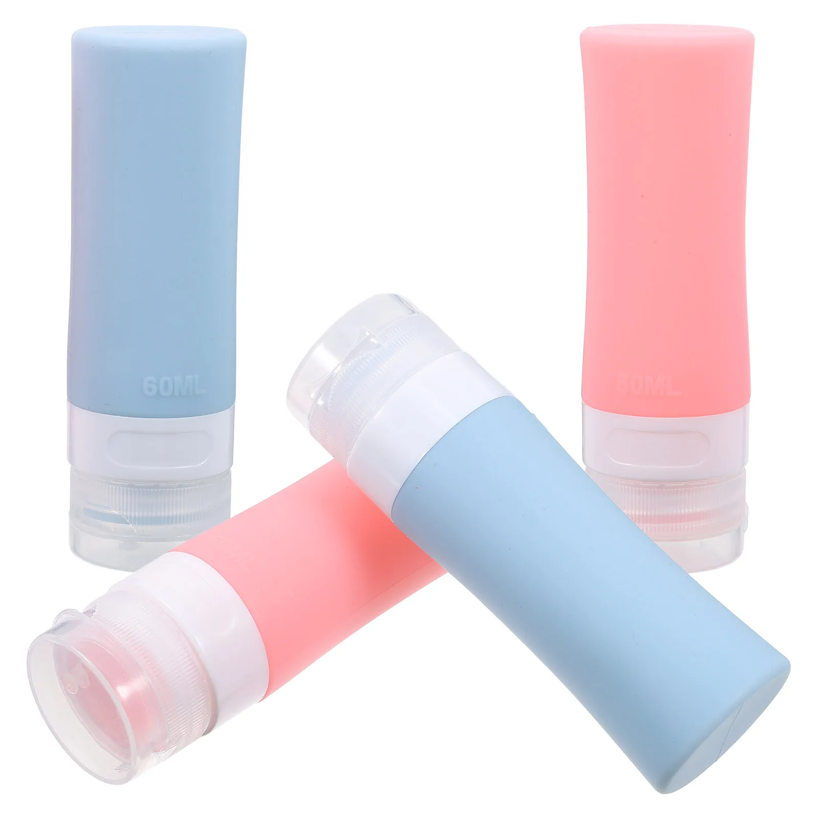 

4Pcs Travel Bottles Portable Silicone Body Refillable Containers Toiletry Bottle Sturdy Design Large Opening Shampoo Conditioner