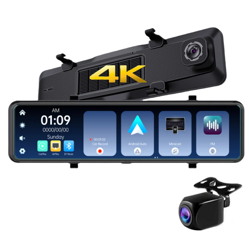 سيارة مرآة الرؤية الخلفية وسيارة لاسلكية اللعب Anriod Anto DVR كاميرا Andriod واي فاي بلوتوث كامل HD 1080P DVR مسجل وقوف السيارات #1