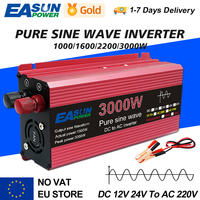 Pure Sine Wave 1000W 1600W 2200W 3000W Inverter DC 12V 24V To AC 110V 220V Transformer Power Converter Solar Car Inverter