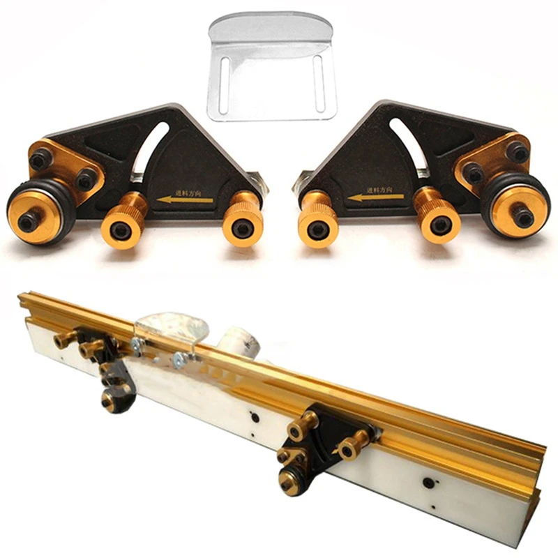 TOP 2PCS Woodworking Aluminum Alloy Multi-Purpose Feather Loc Boards Saw Table Pressing Feeder Guider Safety Push Tool