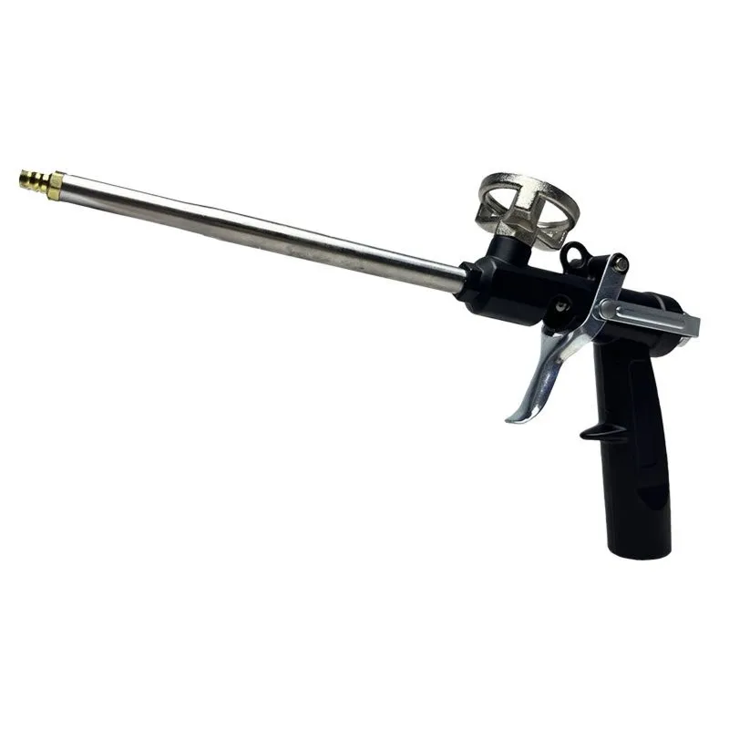 PU Foam Gun Sealant Applicator with Metal Nozzle & Ball Valve, Adjustable Flow Ergonomic Trigger for Doors, Windows & Insulation