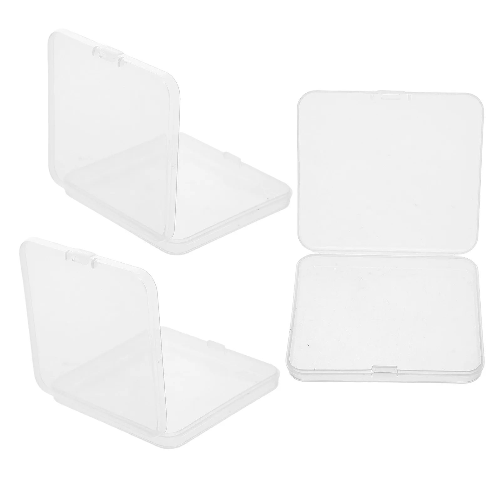 3Pcs False Eyelash Storage Box Transparent Rectangle Plastic Organizer Compact Carry Case Lash Holder Travel Use