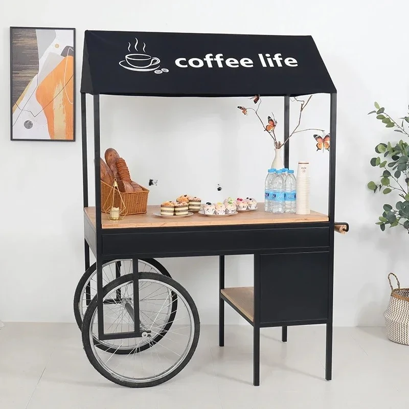 

YH5 Stall trolley Industrial wind hand push Stall truck Night market Mobile stall Commercial mobile snack truck