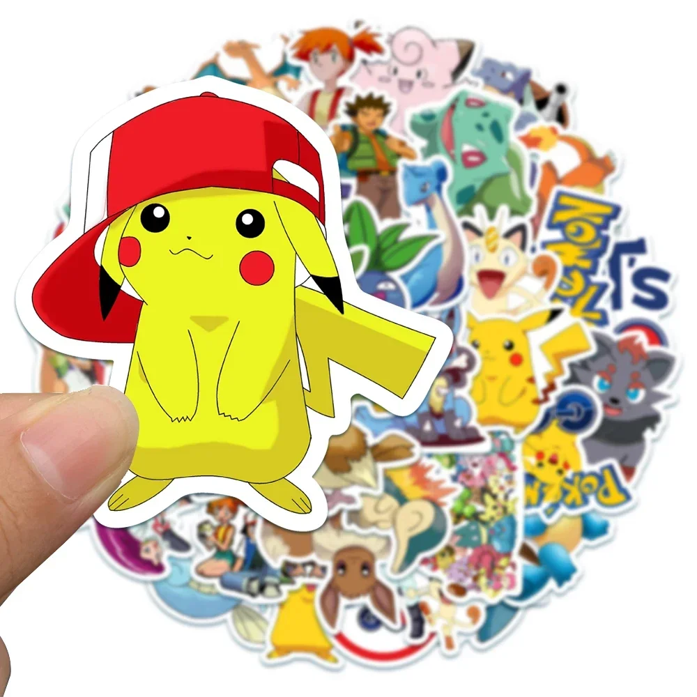 Kawaii Pikachu Pokemon Stickers Waterproof Motorcycle Phone Car Skateboard Laptop Decal Aanime Sticker Classic Kid Toy