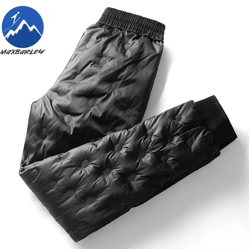 Men\'s Down Pants Autumn Winter New Solid Color Thickened Warm Outdoor Travel Adventure Harem Pants Men\'s Plus Size Casual Pants