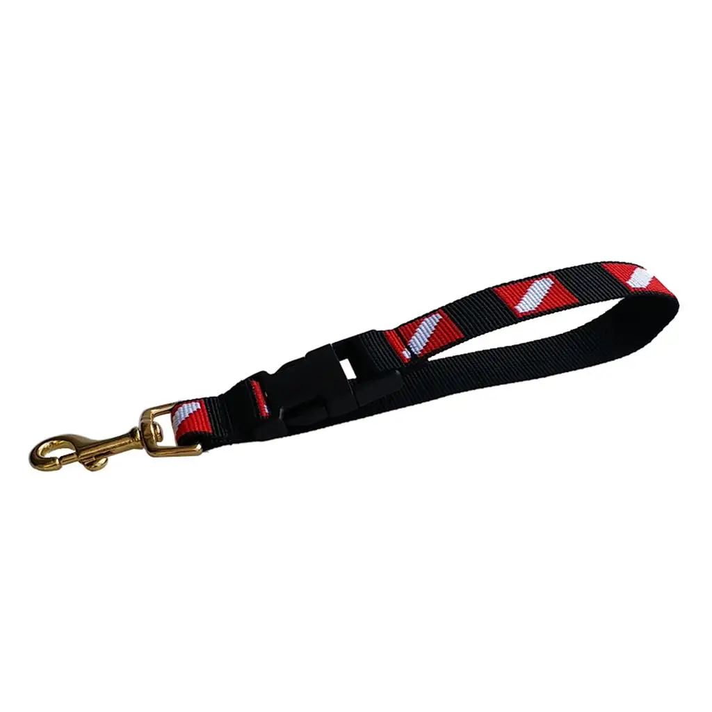 Multi Purpose Scuba Diving Gear Holder Strap Lanyard Webbing with Safety Carabiner for Swim Fin and BCD