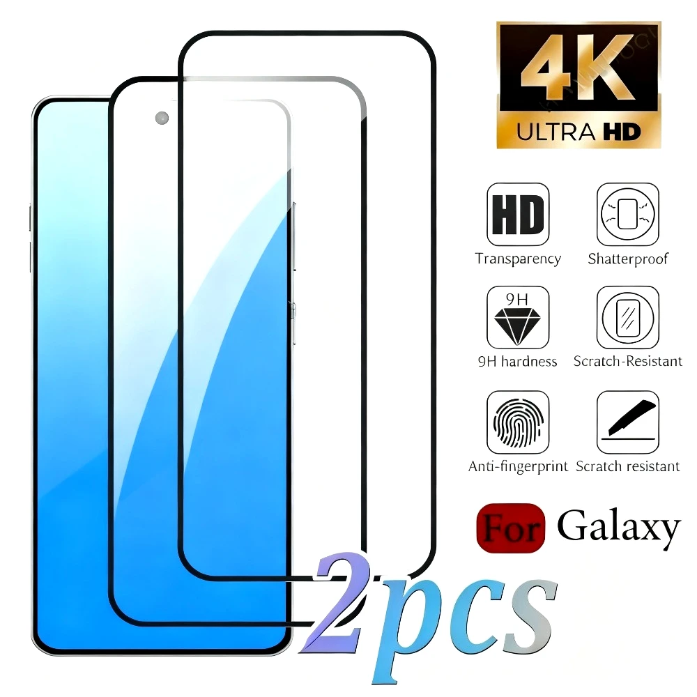 

2Pcs Ultra Clear Tempered Glass for Samsung Galaxy S25 S24 S23 Ultra S22 S21 S20 Plus S25 S24 S23 FE Full Cover Screen Protector