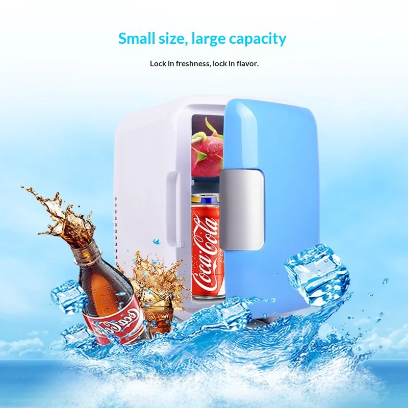Mini 4L Portable Hot & Cold Refrigerator with Cold Storage and Insulation for Home and Car Dual-Use Preservation