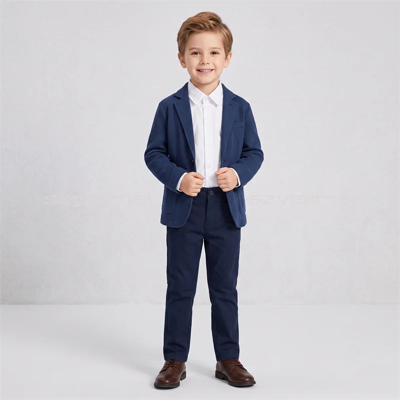 Boys'Long Sleeves Formal Shirt For Wedding Classic Button Up Shirt Suitable For Children's Formal Wear School Uniform