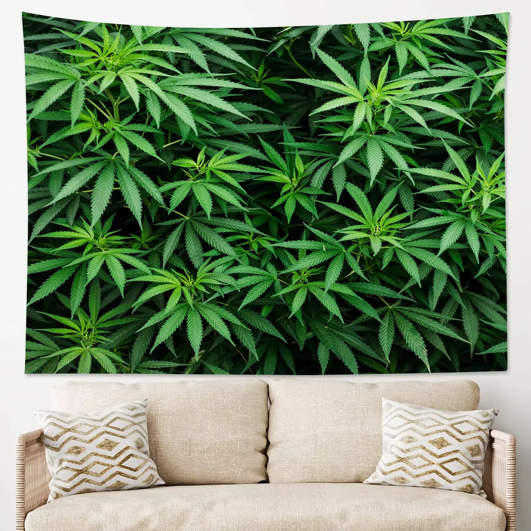 Pink Leaf Psychedelic Black Tapestry, Trippy Wall Art Multiple Sizes for Bedroom Dorm Living Room Aesthetic Decor