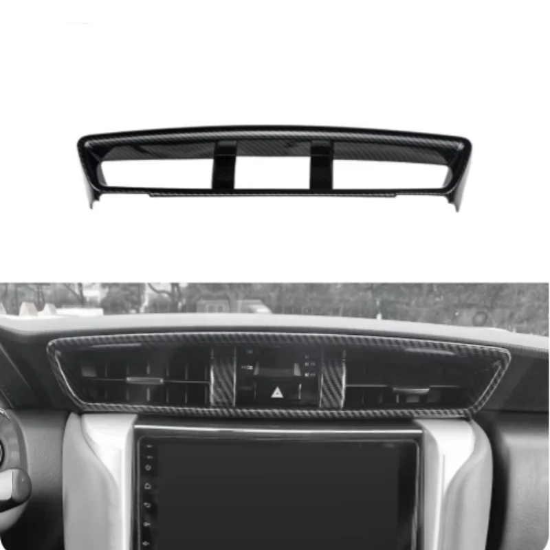 

1pc ABS Carbon Fiber Color Middle Center Console AC Vent Cover Trim for Toyota Fortuner 2016 2017 2018 2019 2020 2021 2022