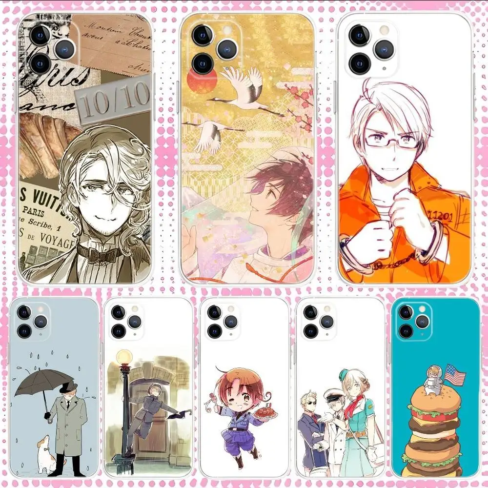 

H-HetaliaS Anime Phone Case For iPhone 17,16,15,14,13,12,11,Pro,Max,Plus,Air,X,XS,XR,SE,Mini Transparent Silicone Soft