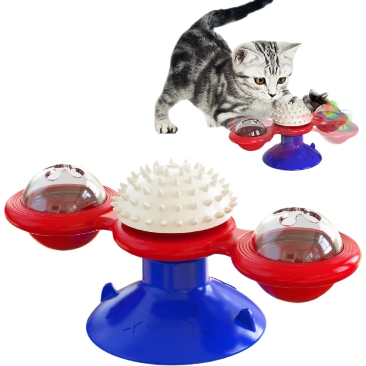 Cat Interactive Toy Turntable Teasing  LED Cat Toy with a Suction  Base and Catnip Ball Gato accesorios Banana cat Toys for dogs