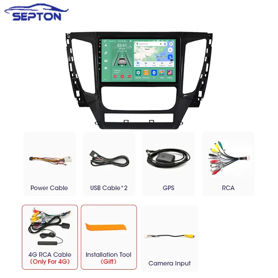 SEPton rádio do carro carplay player para mitsubishi pajero sport 3 2016 - 2018 automóveis multimídia sistemas inteligentes do carro 4g gps bt