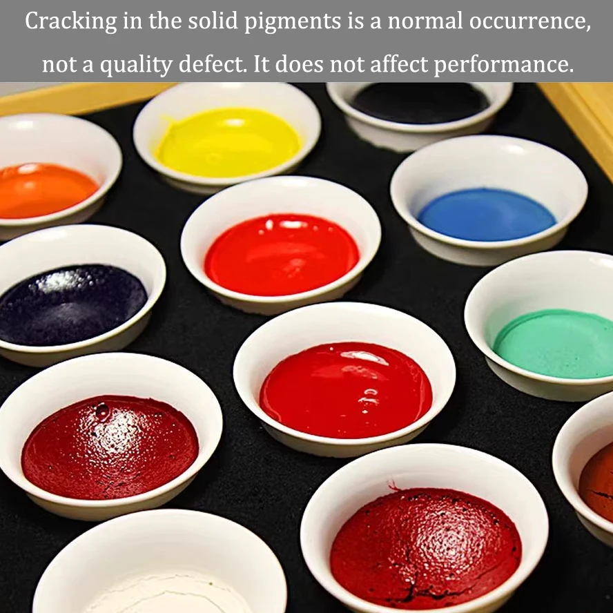 Authentic Chinese Mineral Pigments For Gongbi & Xieyi -12 Color Set - Vibrant, Lightfast Non-Fade Professional Art Supply
