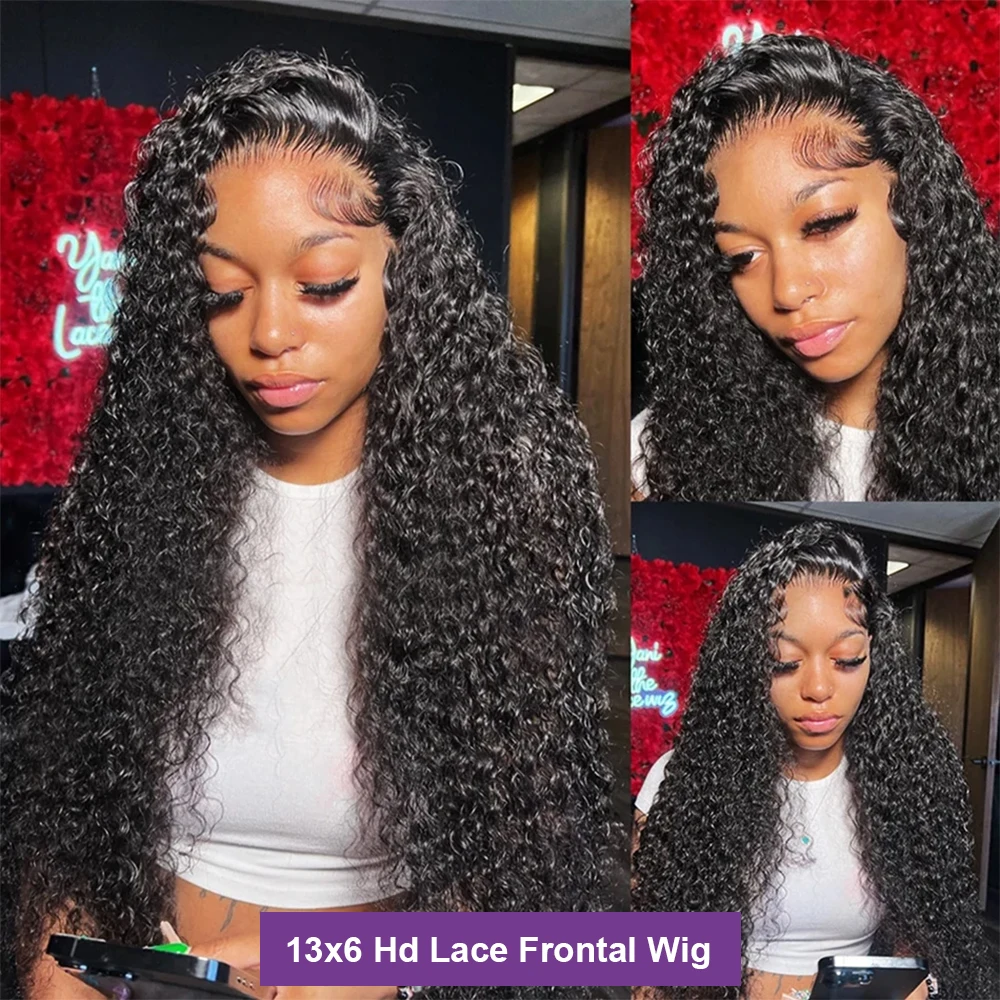 250 Density 13x4 13x6 Hd Loose Deep Wave Human Hair Wigs 28 30 38 Inch Water Curly 360 Lace Front Human Hair Wigs 100% For Women