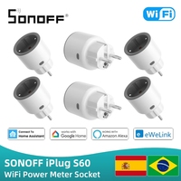 SONOFF iPlug S60 WiFi Power Metering Socket EU FR 4000W Smart Plug Work With Alexa Alice Smartthings Google Home Assistant