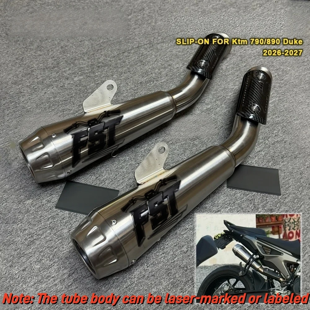 For KTM 790 DUKE 890 DUKE 2026 FST Exhaust pipe Motorcycle Authentic carbon fiber decorative tail section, titanium alloy