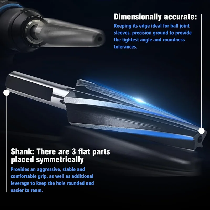 

AB42-10 Degree Ball Joint Tapered Reamer, Tapered Ball Joint Reamer For 1-1/2 Inch Foot Taper For Fitting Ball Joints Tie Rod Du