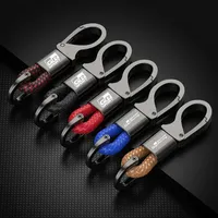 Metal Car Keychain Leather Rope Key Rings Keyring for Toyota GR Sport Gazoo Racing Yaris 86 Corolla Hilux Supra C-HR Accessories