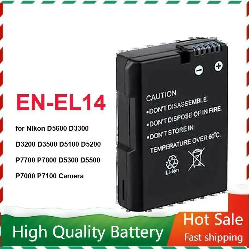 Camera Battery EN-EL14 1030Mah For Nikon D5600 D3300 D3200 D3500 D5100 D5200 P7700 P7800 D5300 D5500 P7000 P7100