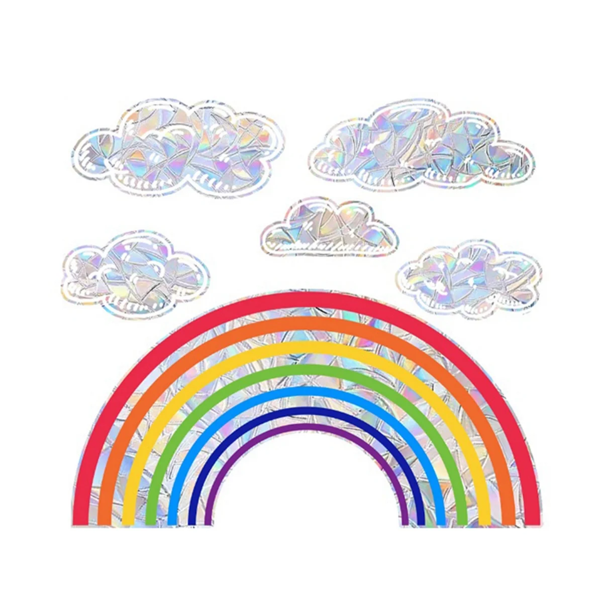 Wall Sticker PVC Electrostatic Glass Sticker for Window Suncatcher Rainbow Prisms Decal-Rainbow