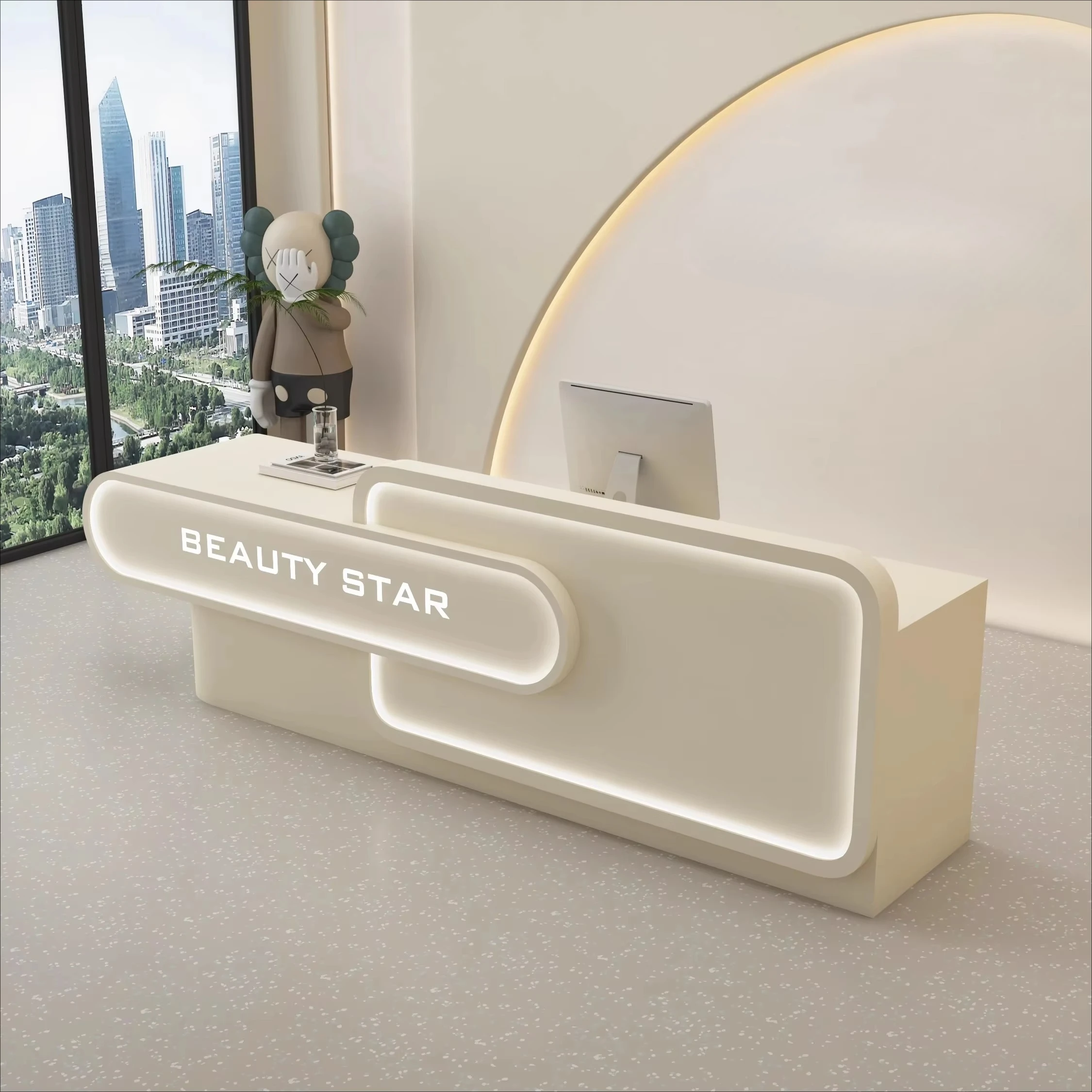

&c Beauty Salon Furniture Light Luxury Custom Reception Desk Salon Table Beauty Salon Reception Equipment