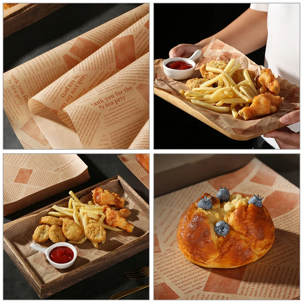 

25x25cm Greaseproof Paper Food Basket Liners Sandwich Wrapping Baking Sheets Fries Packaging Oil Proof