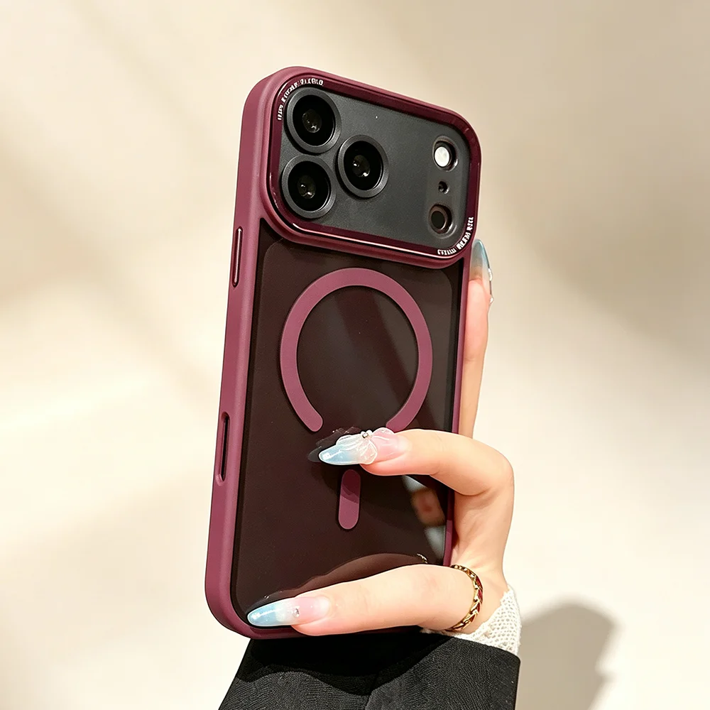 Luxury Clear For Magsafe Magnetic Case For iPhone 18 Air 17 16 15 14 13 12 Pro Max Plus Camera Protection Rugged Acrylic Cover