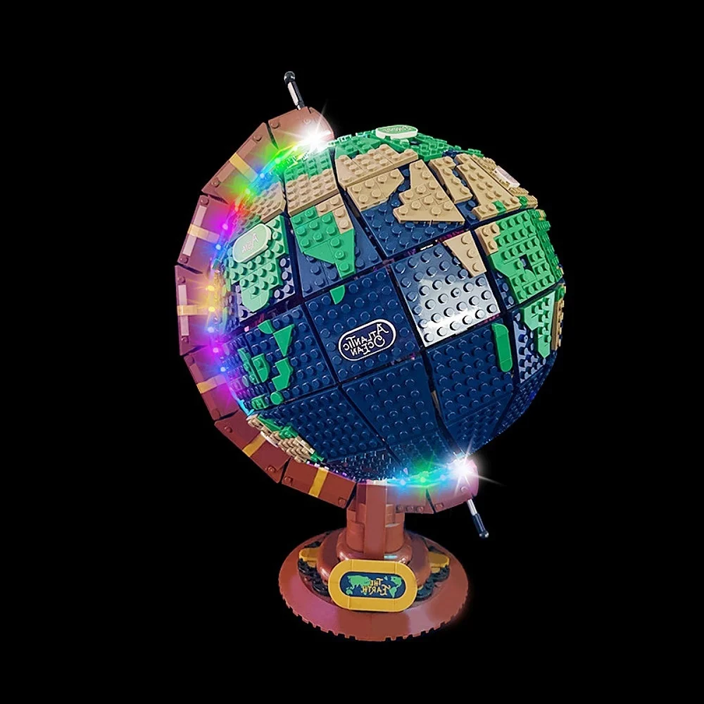 أفكار ضوء لـ 21332 متوافقة مع الكرة الأرضية بدون مكعبات بناء مجموعة LED فقط لعيد الميلاد والهالوين (مجموعة الضوء فقط)