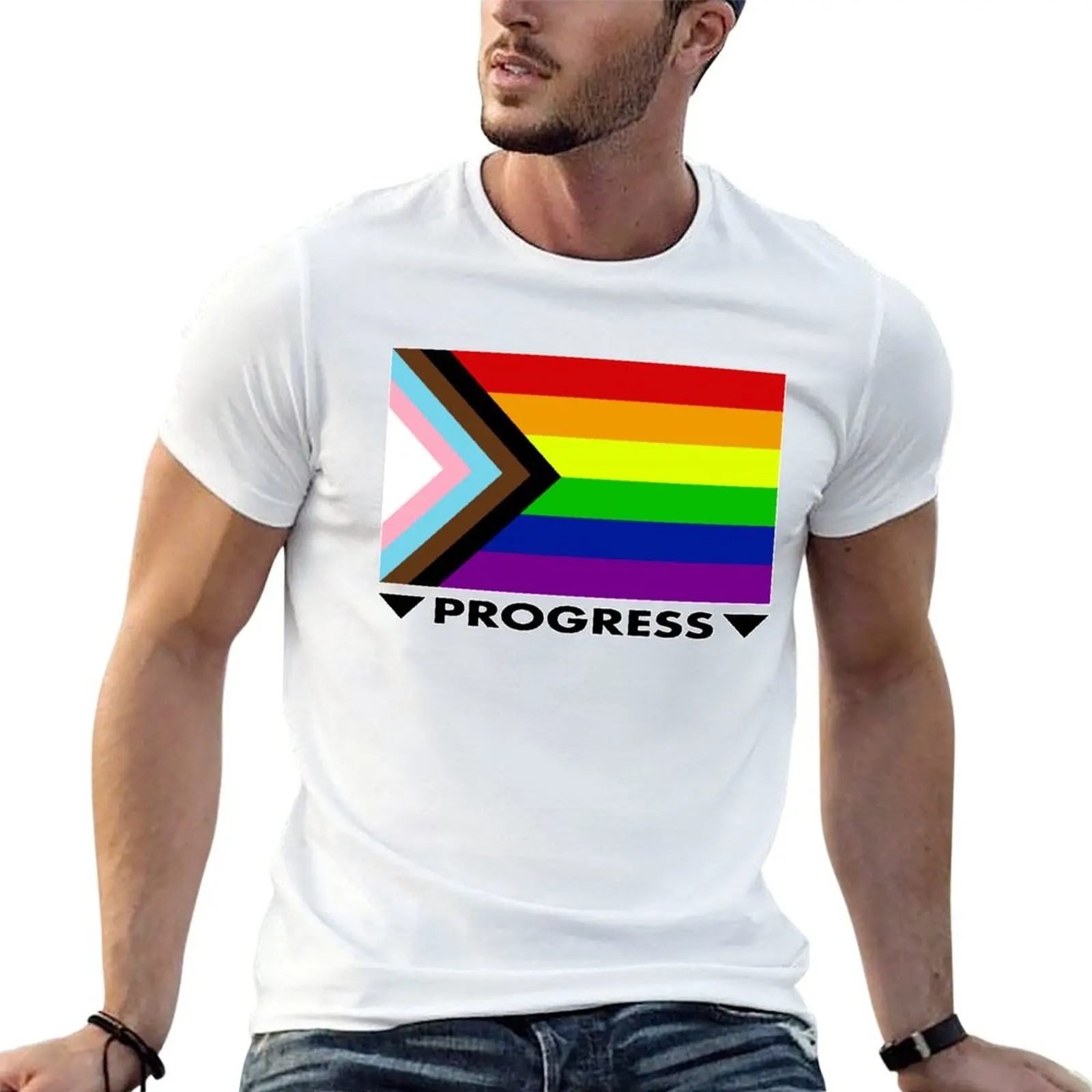 “Progress” Pride Flag by Daniel Quasar T-Shirt Halloween Theme T-Shirt