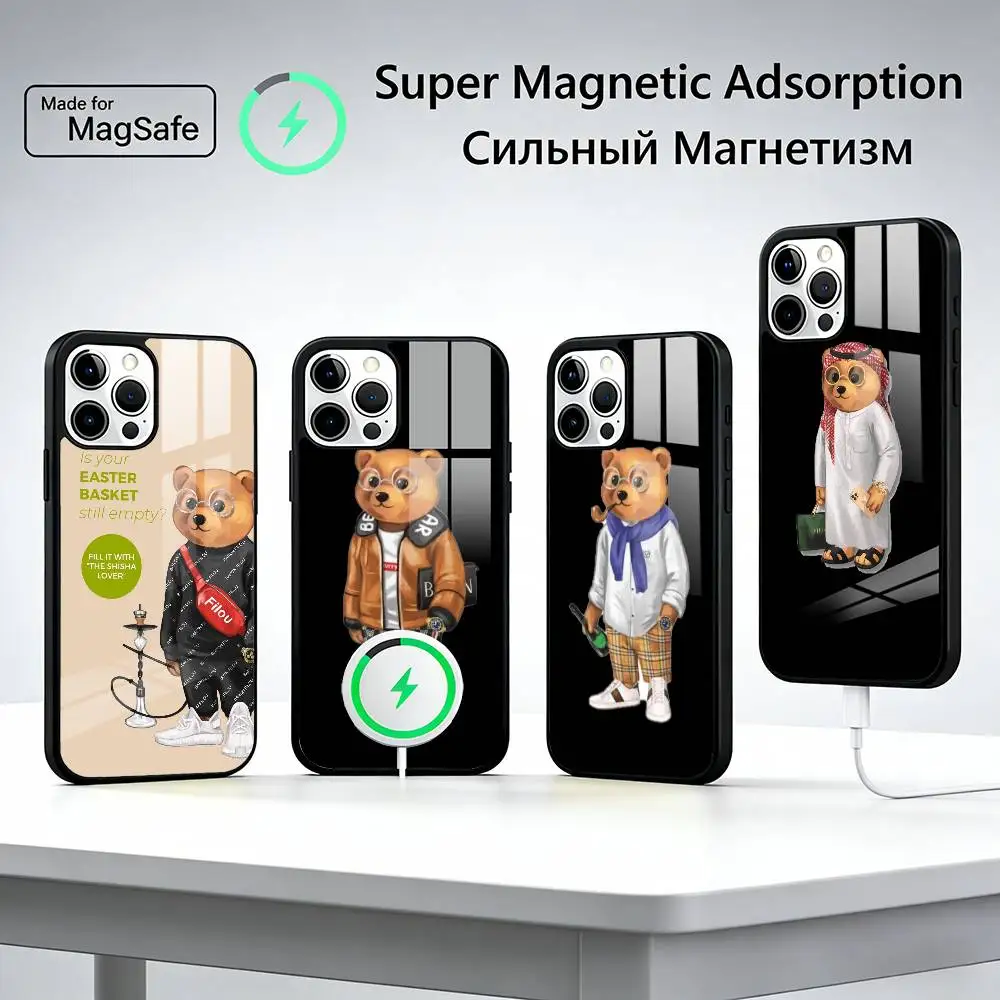 

Fashion B-Baron Filou B-Bear Phone Case For iPhone17,16,15,14,13,12,11 Plus,Pro Max, New Magnetic Wireless Charging