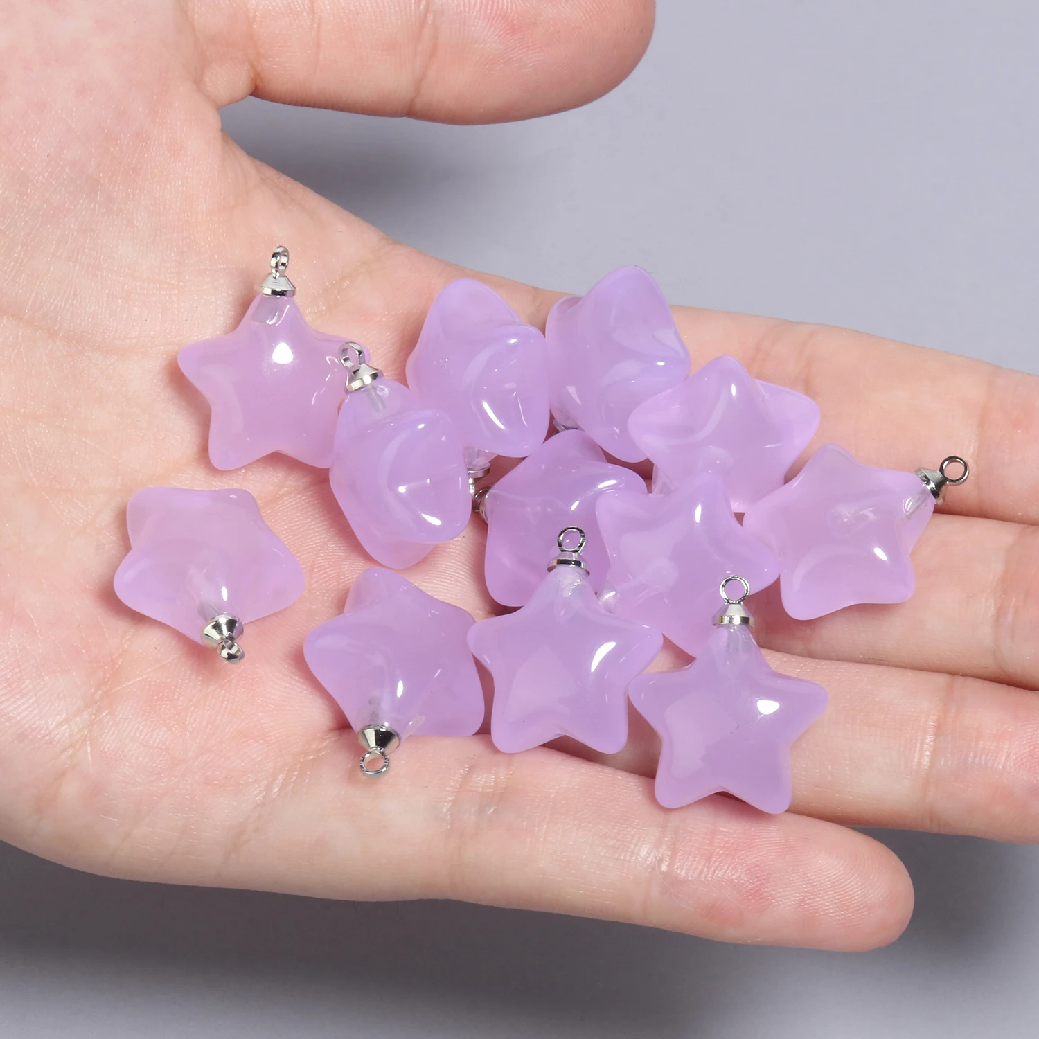10pcs Mixed Cute Resin Star Charms for DIY Jewelry Making