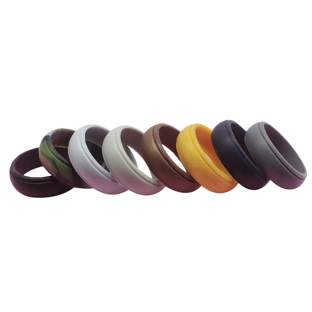 

8Pcs Waterproof Silicone Rings Comfortable Sports Bands for Weight Lifting Trekking Manual Labor Silicone Band