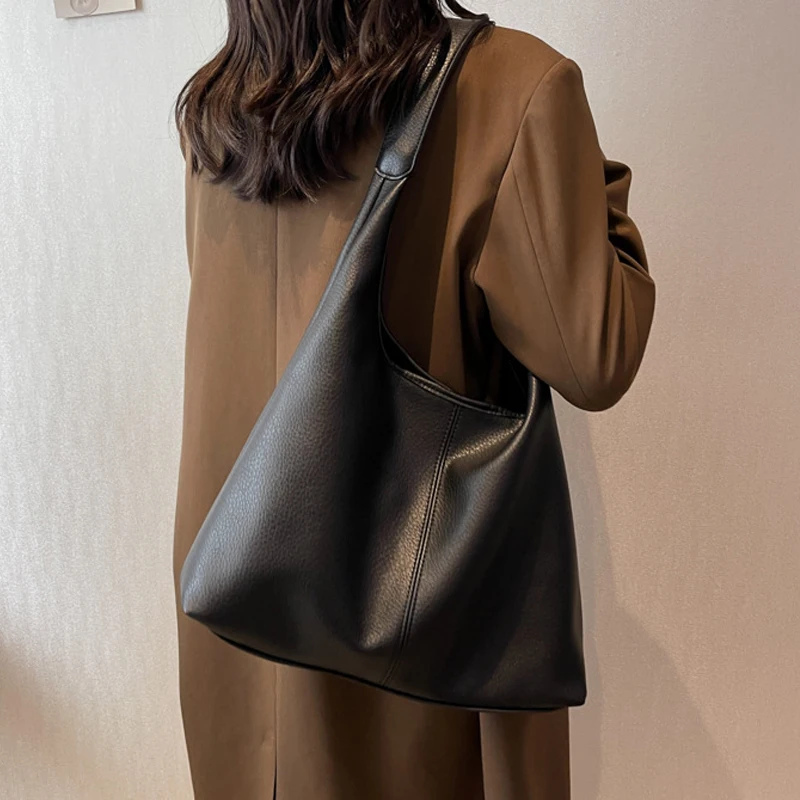 

Casual Women Shoulder Bag PU Leather Composite Bags High Capacity Female Shopping Bags Soft Leather Tote Handbag for Women
