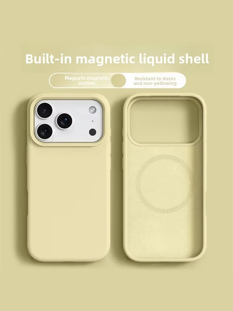 Oryginalne magnetyczne etui na telefon iPhone 18 17 16 Pro Max, silikonowe etui z płynnym silikonem na iPhone 17 18 Pro Max 17Pro, miękka osłona z bumperem. — 2