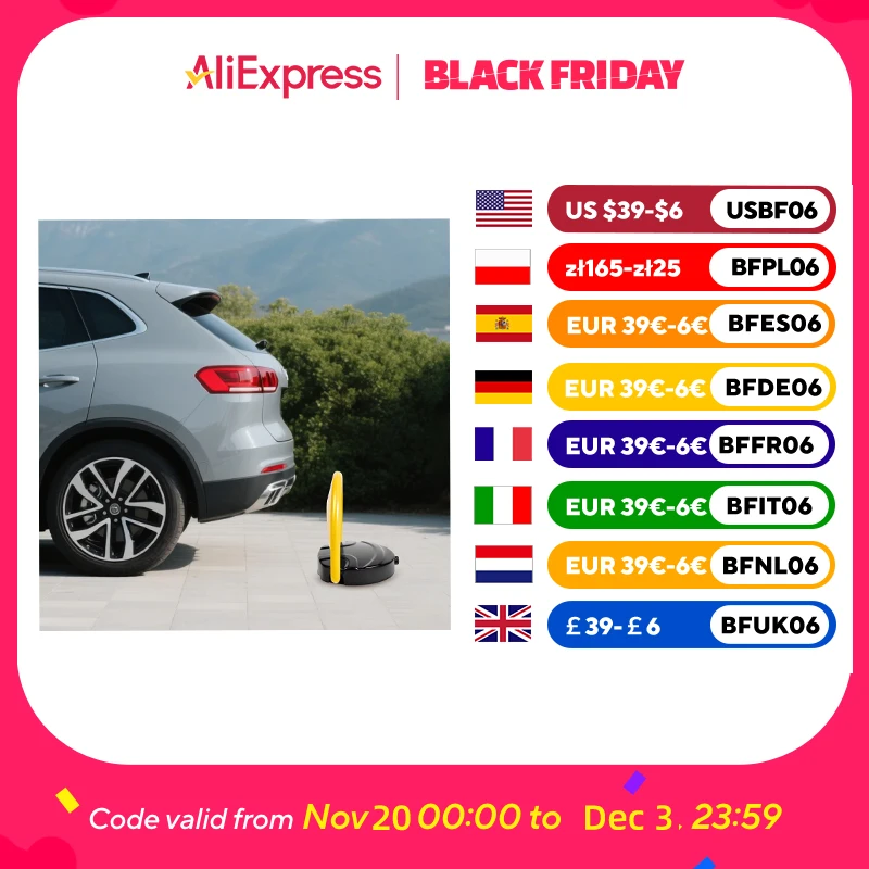 Remote Control Parking Lock, 65.6FT Private Car Parking Latch Auto Space Stall Barrier w/Reflective Stripe for Hotels, Offices