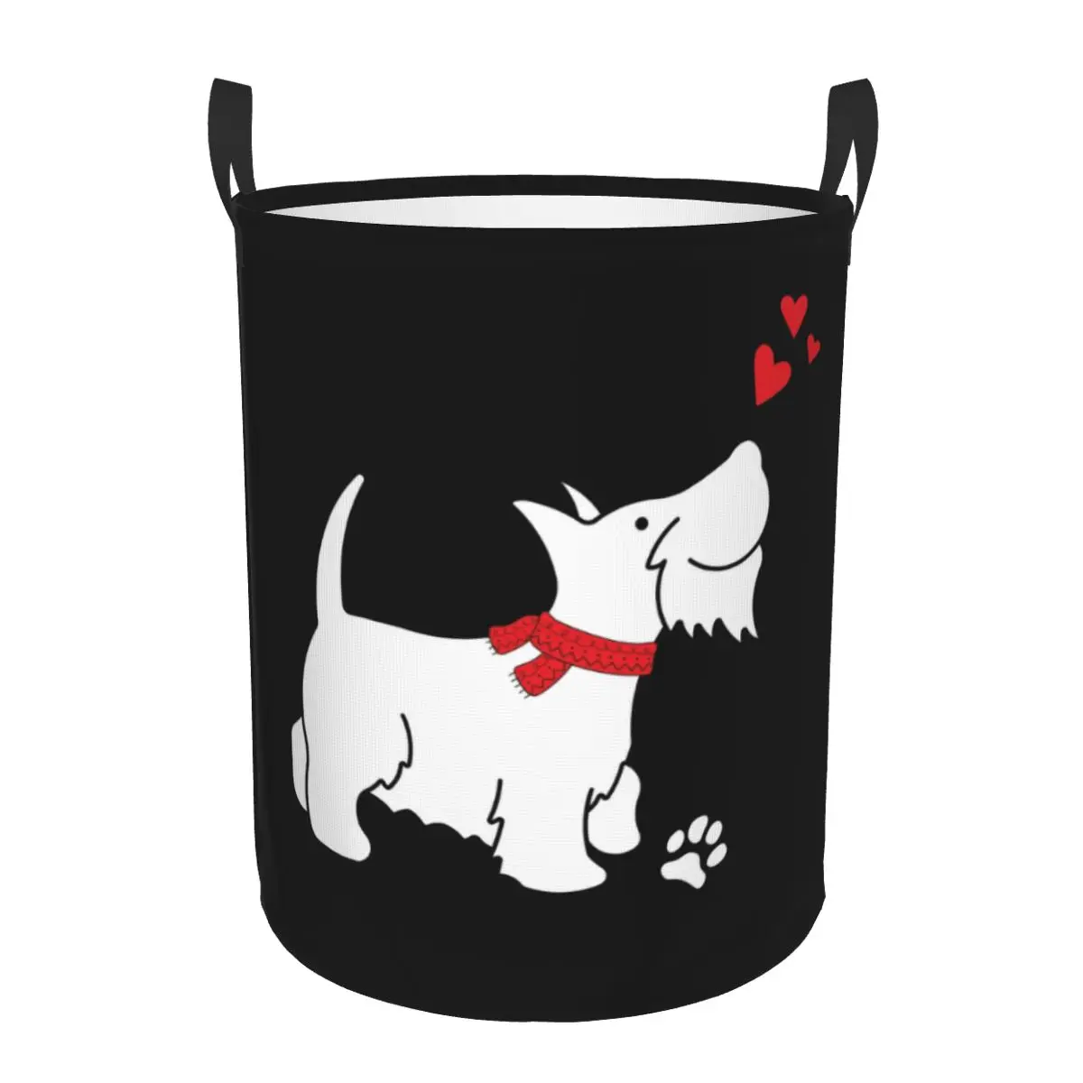 Custom Scottish Terrier Love Laundry Basket Collapsible Scottie Dog Baby Hamper for Nursery Toys Organizer Storage Bins