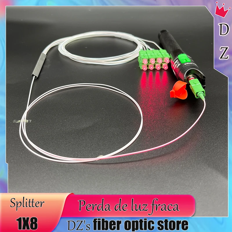 Imagem -04 - Divisor de Fibra Óptica sc Apc 1x8 Tubo de Aço 1m Conector Monomodo Kit de Comunicação Plc 09 mm 10 Pcs Lot