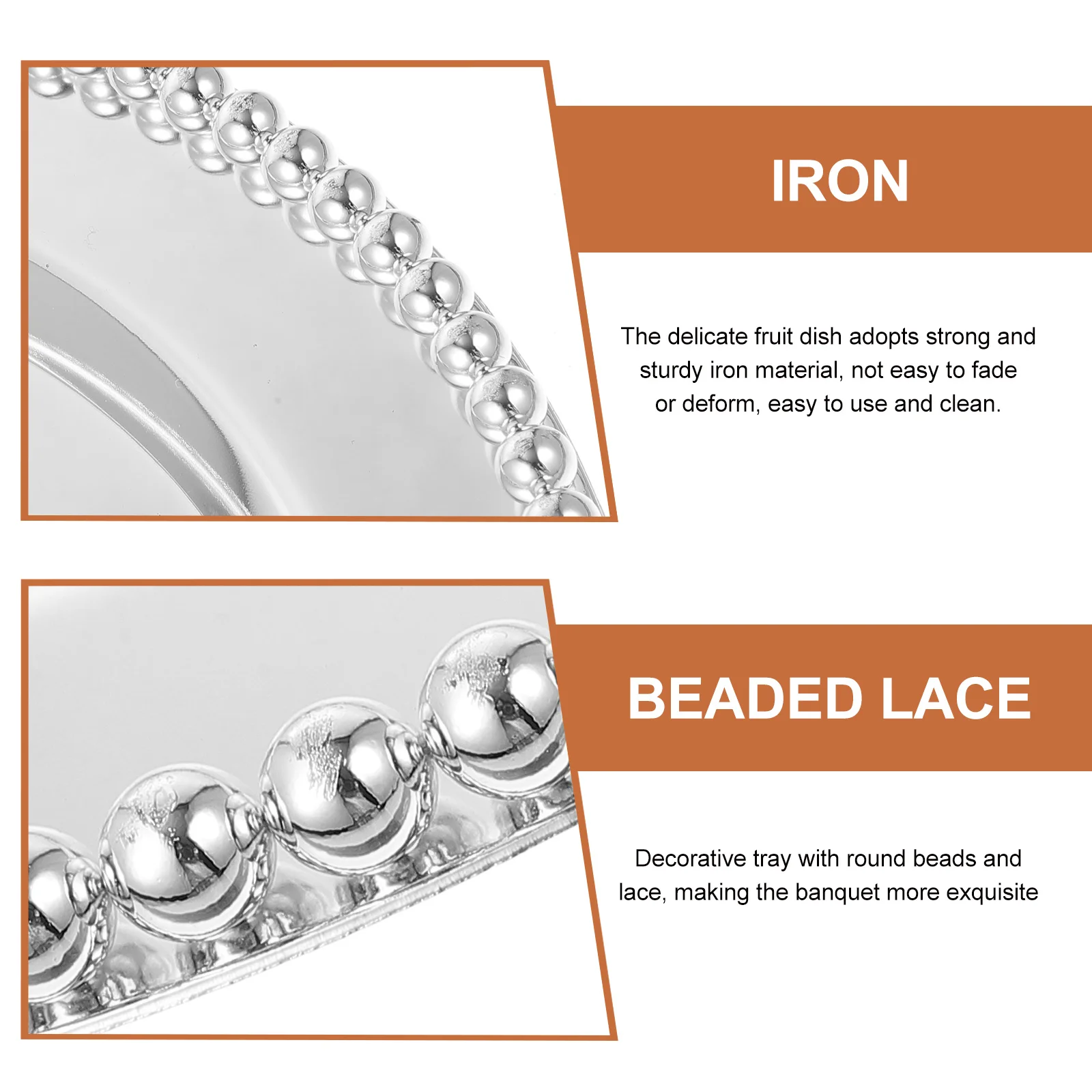 

Metal Fruit Plate European Style Retro Iron Dessert Holding Tray Food Serving Tray for Home Hotel Banquet Table